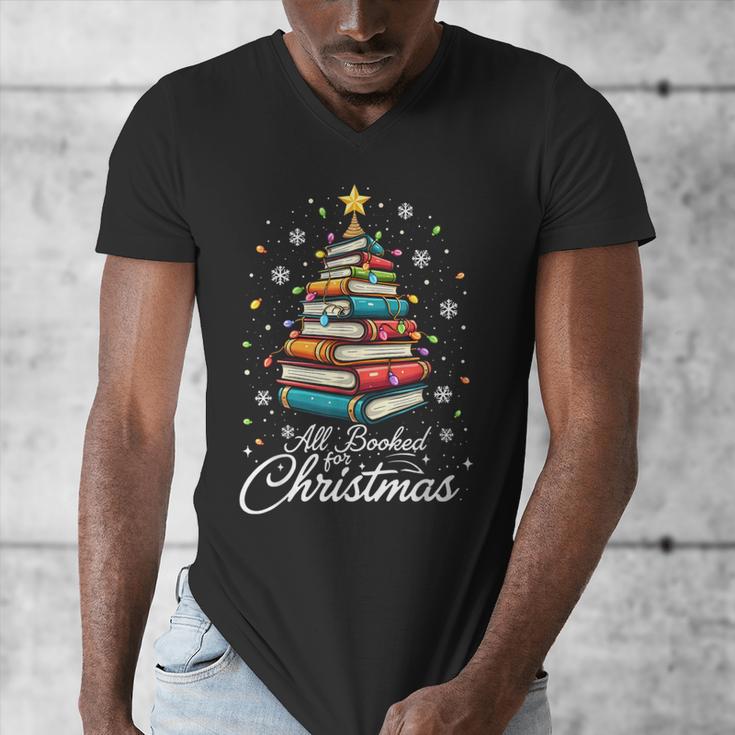 Christmas Book Tree Shirt Book Lover Librarian All Booked For Christmas Women's Christmas Book Lover Librarian Men's V-Neck T-Shirt Christmas Book Tree Shirt Book Lover Librarian All Booked For Christmas Women's Christmas Book Lover Librarian Men's V-Neck T-Shirt