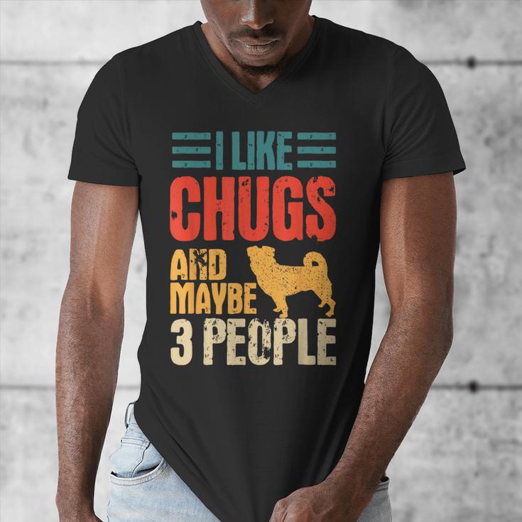 Chug Dog Retro Vintage Pughuahua Owner Fur Parent Introvert Men's V-Neck T-Shirt Chug Dog Retro Vintage Pughuahua Owner Fur Parent Introvert Men's V-Neck T-Shirt