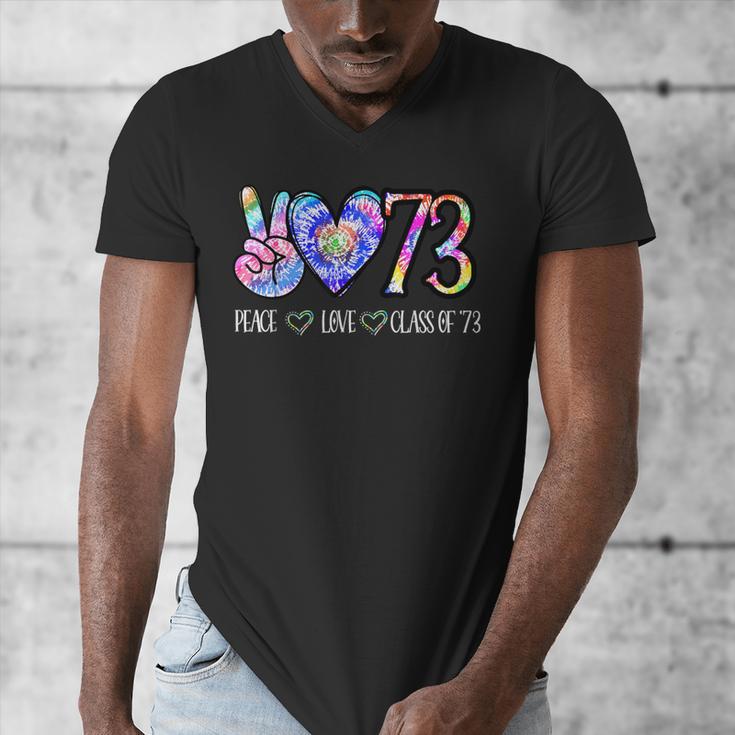 Class Of 1973 Tie Dye 50th Class Reunion Senior Graduation Men's V-Neck T-Shirt