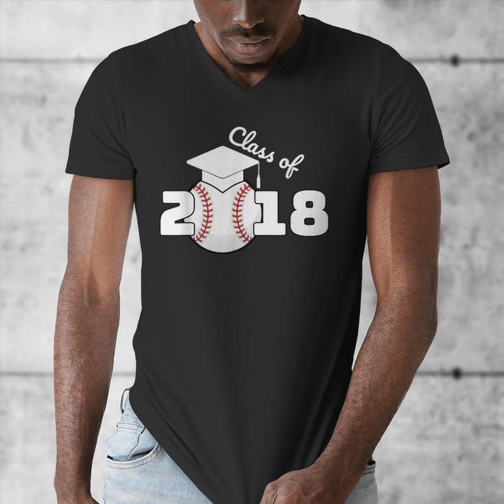 Class Of 2018 Baseball Senior Graduation Shirt Grad Men's V-Neck T-Shirt