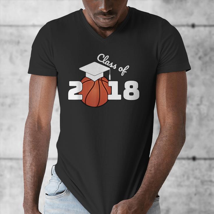 Class Of 2018 Basketball Senior Graduation Shirt Grad Men's V-Neck T-Shirt