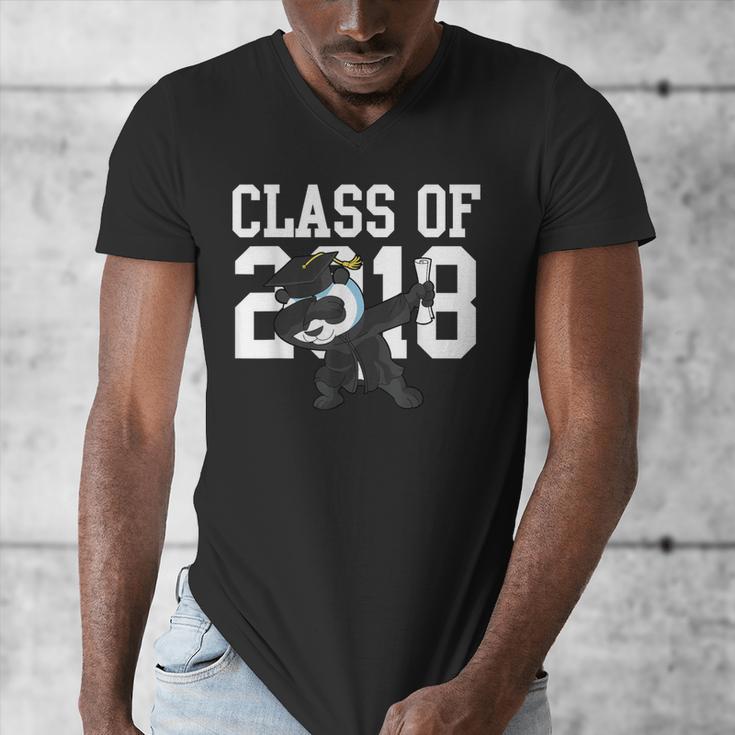 Class Of 2018 Graduation Dabbing Panda Bear Men's V-Neck T-Shirt