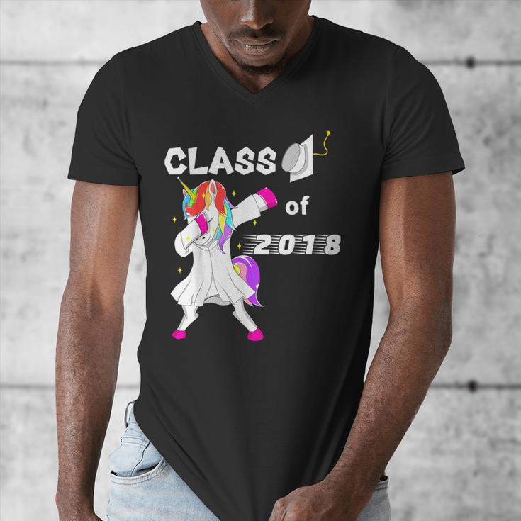 Class Of 2018 Graduation Him Her Unicorn Dabbing Shirt Men's V-Neck T-Shirt