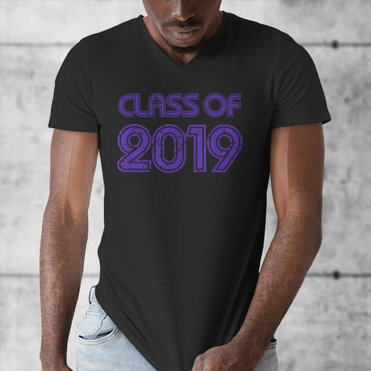 Class Of 2019 High School Graduation Purple Senior Men's V-Neck T-Shirt
