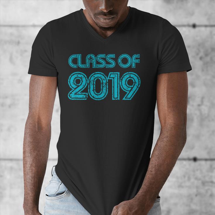 Class Of 2019 High School Graduation Teal Senior Men's V-Neck T-Shirt