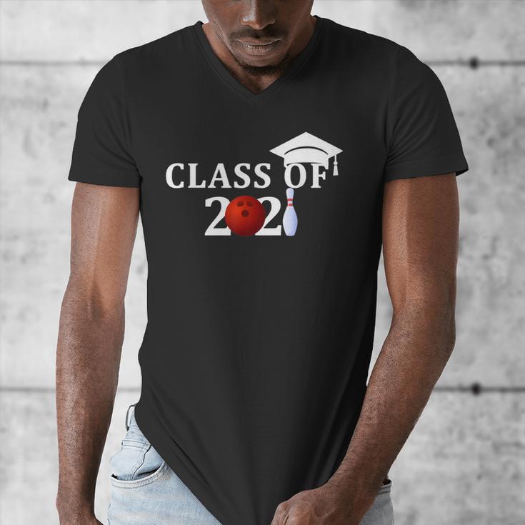 Class Of 2021 Graduation For Him Her Bowling Men's V-Neck T-Shirt