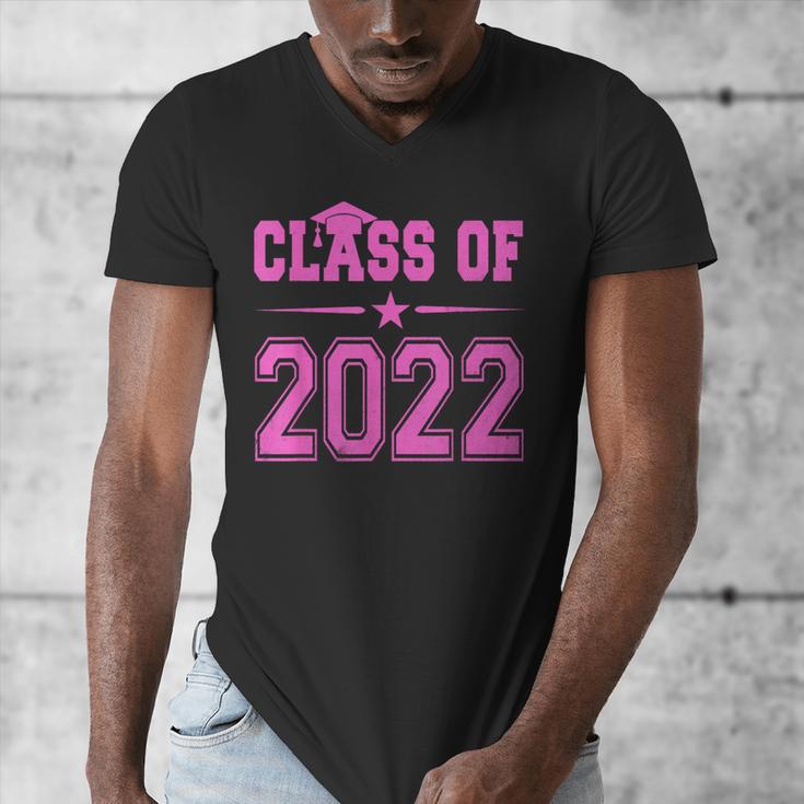 Class Of 2022 Pink Girls Shirt Graduation Men's V-Neck T-Shirt