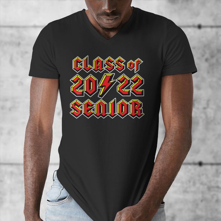 Class 2022 Senior 80s 90s Rock Retro Vintage Graduation Men's V-Neck T-Shirt