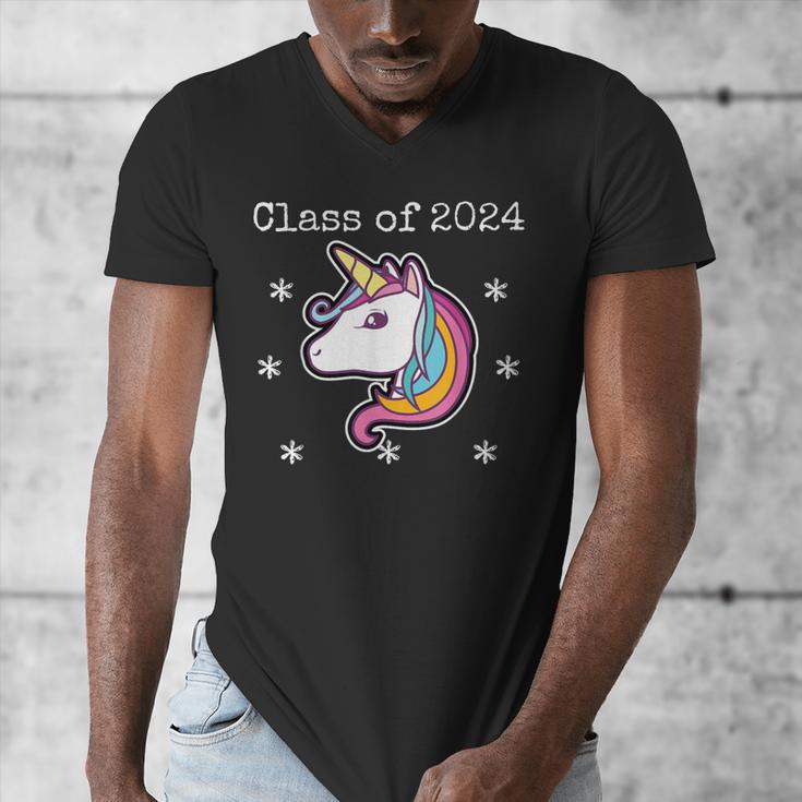 Class Of 2024 Graduation Year Unicorn Tee Shirt Men's V-Neck T-Shirt