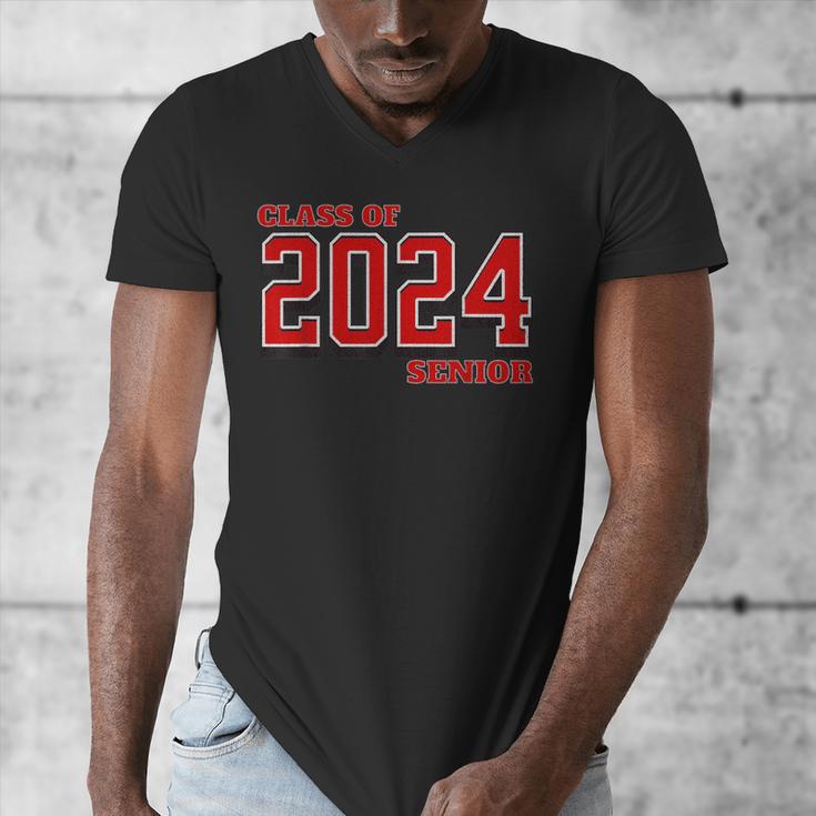 Class Of 2024 Senior Back To School Vintage Graduation Tee Men's V-Neck T-Shirt