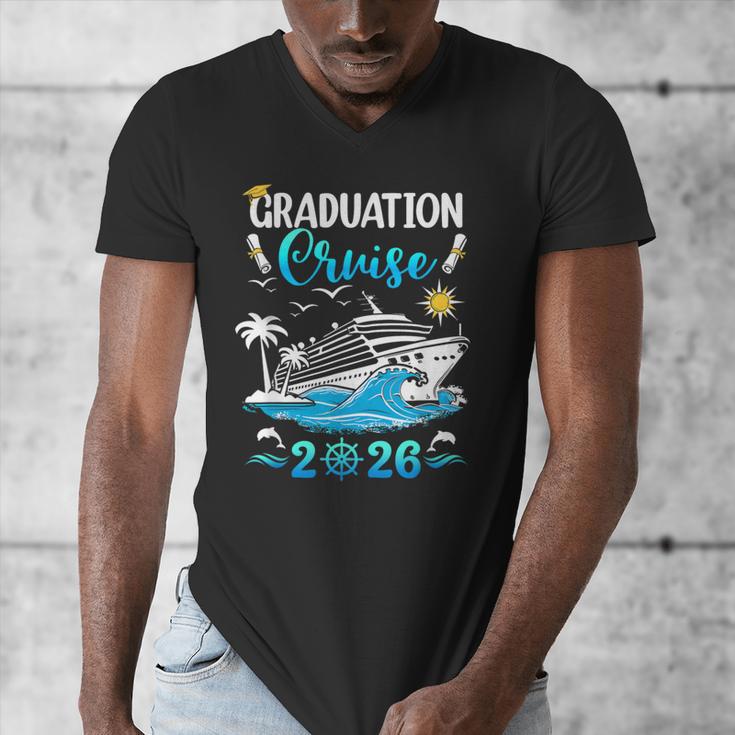 Class Of 2026 Graduation Cruise Senior Graduates Vacation Men's V-Neck T-Shirt