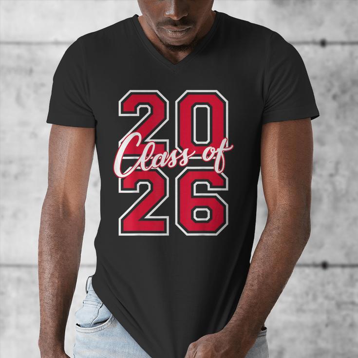 Class Of 2026 Graduation Red With Varsity Letters Men's V-Neck T-Shirt