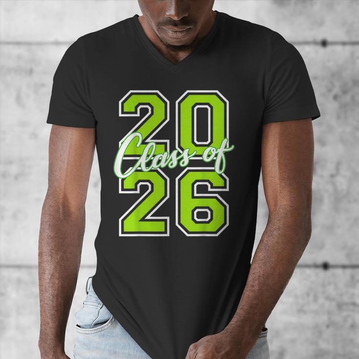 Class Of 2026 Graduation Varsity Lime Green Letters Men's V-Neck T-Shirt