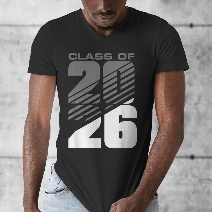 Class Of 2026 High School Senior Graduation Grey Sport Style Men's V-Neck T-Shirt