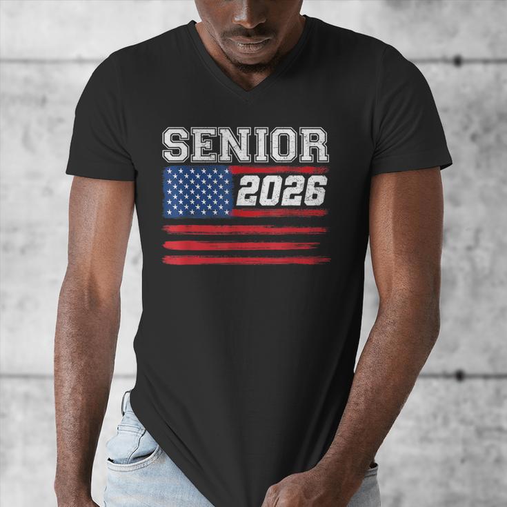 Class Of 2026 Senior Back To School American Flag Graduation Men's V-Neck T-Shirt