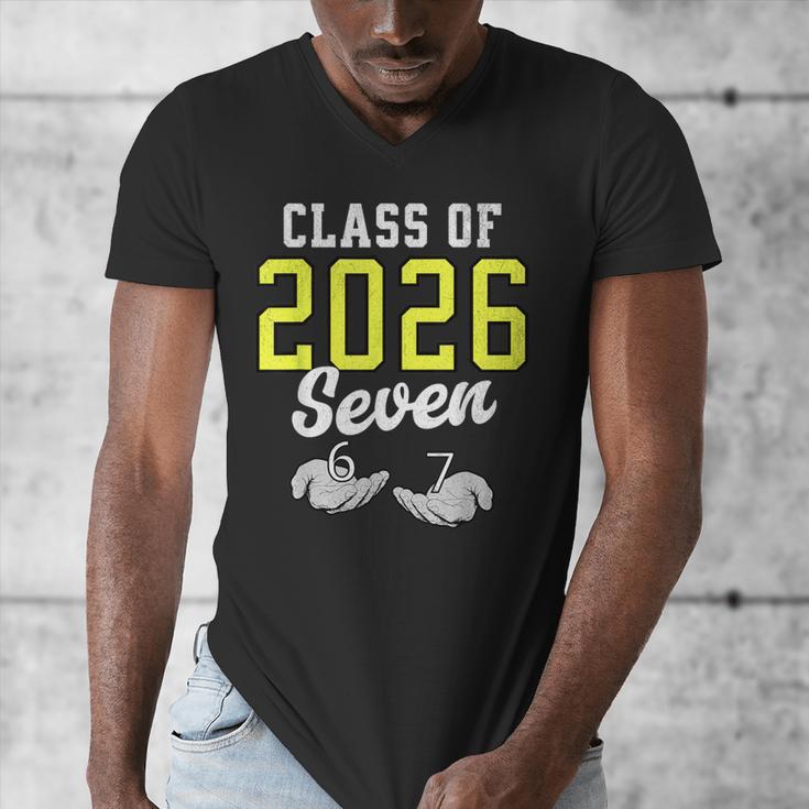 Class Of 2026 Six Seven Senior Yellow Graduation 6 7 Men's V-Neck T-Shirt