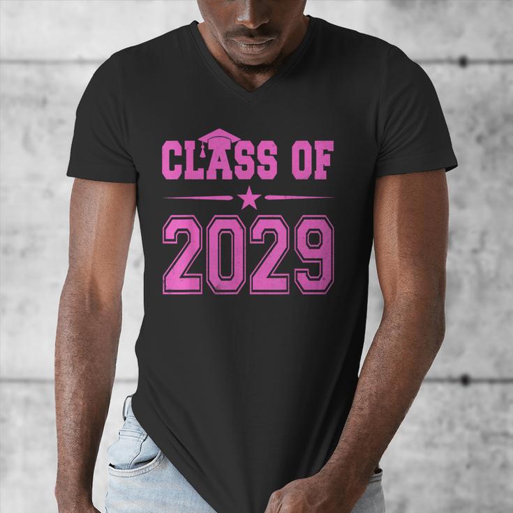 Class Of 2029 Pink Girls Shirt Graduation Men's V-Neck T-Shirt