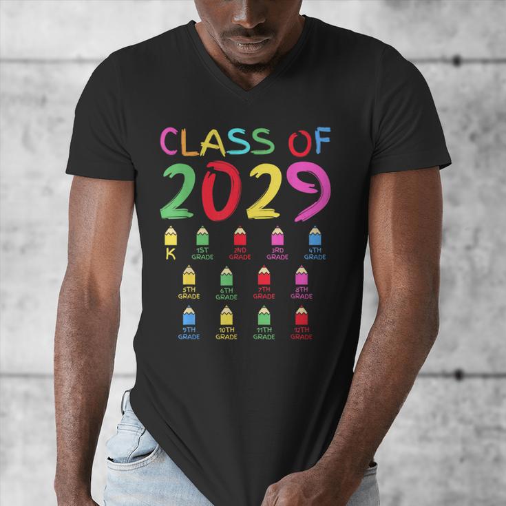 Class Of 2029 Senior Class 2029 Idea Graduation Grow With Me Men's V-Neck T-Shirt