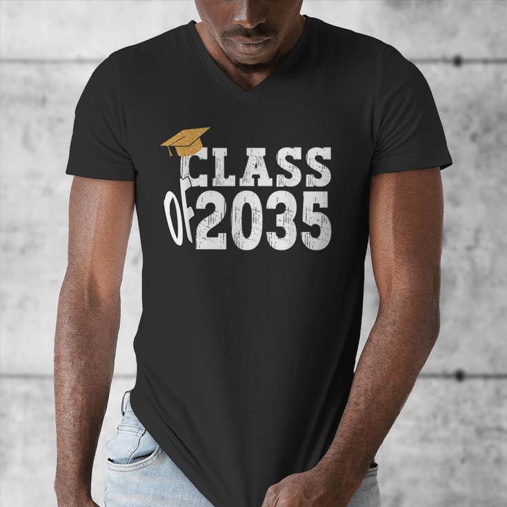 Class Of 2035 Grow With Me Boy Girl First Day Of Graduation Men's V-Neck T-Shirt