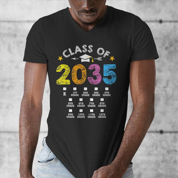 Class Of 2035 Grow With Me Checklist Graduation Men's V-Neck T-Shirt