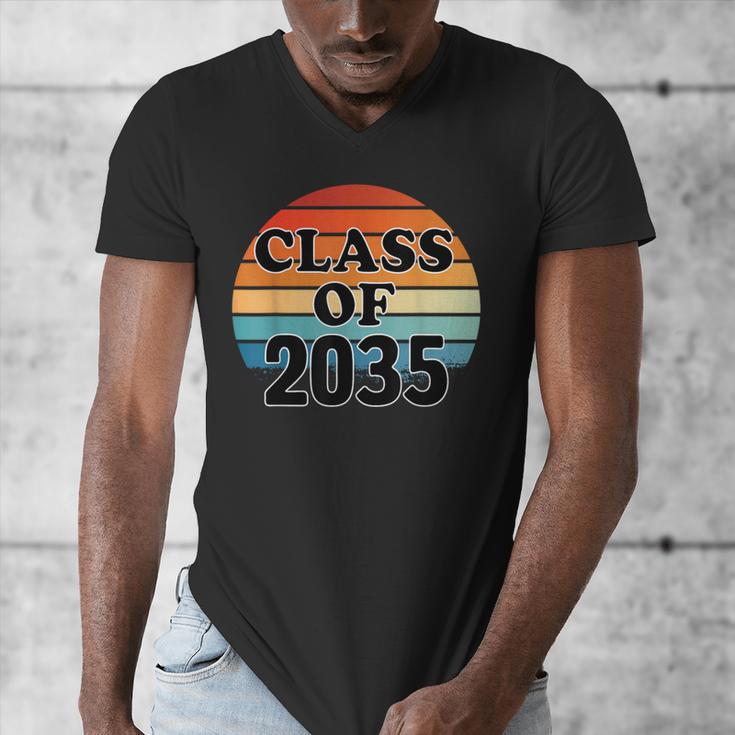 Class Of 2035 Senior Graduate Retro Graduation Men's V-Neck T-Shirt