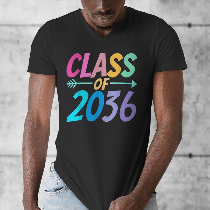 Class Of 2036 First Day Kindergarten Grow With Me Graduation Men's V-Neck T-Shirt