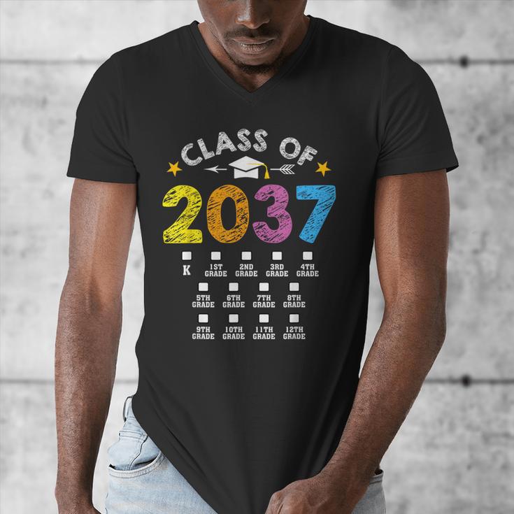 Class Of 2037 Grow With Me Checklist Graduation Men's V-Neck T-Shirt