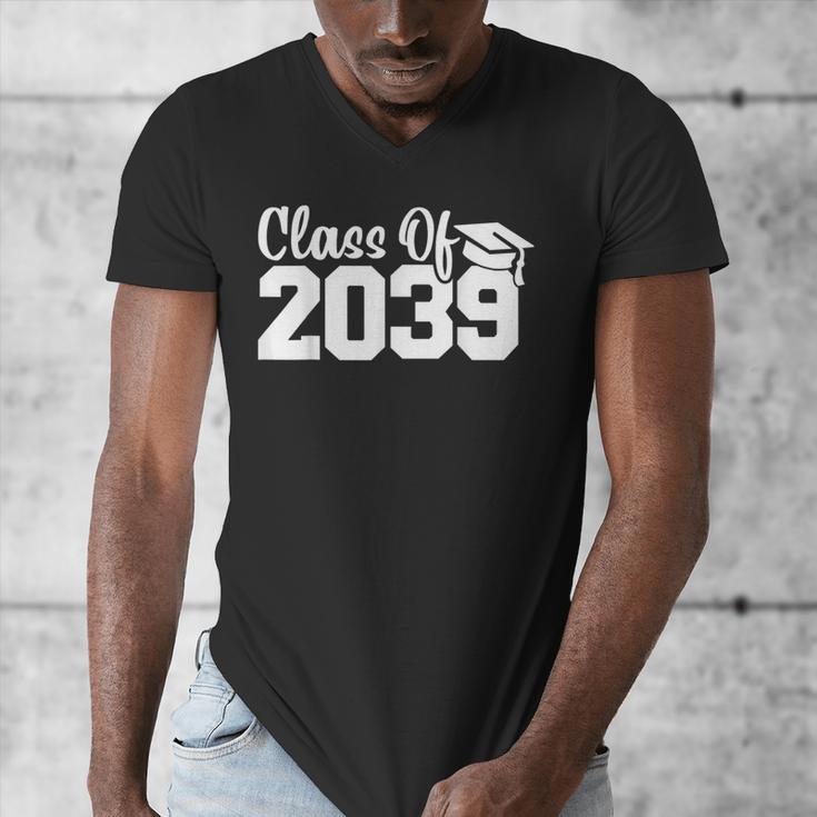 Class Of 2039 Senior 2039 Kindergarten To Graduation Men's V-Neck T-Shirt