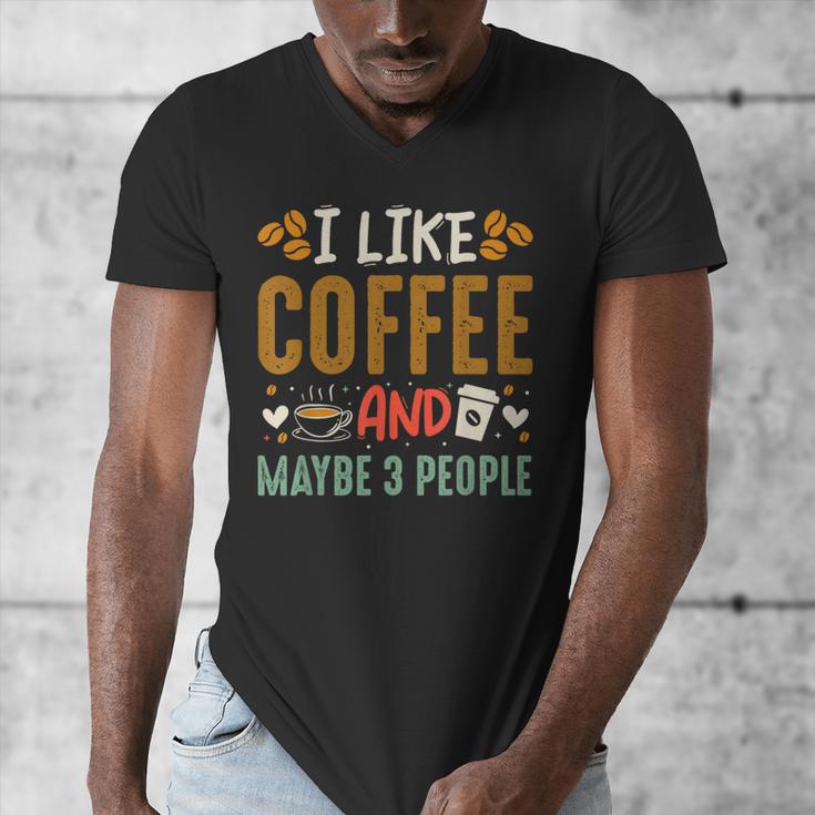 Coffee & Introvert Humor Tee Quote Cute Font Men's V-Neck T-Shirt Coffee & Introvert Humor Tee Quote Cute Font Men's V-Neck T-Shirt