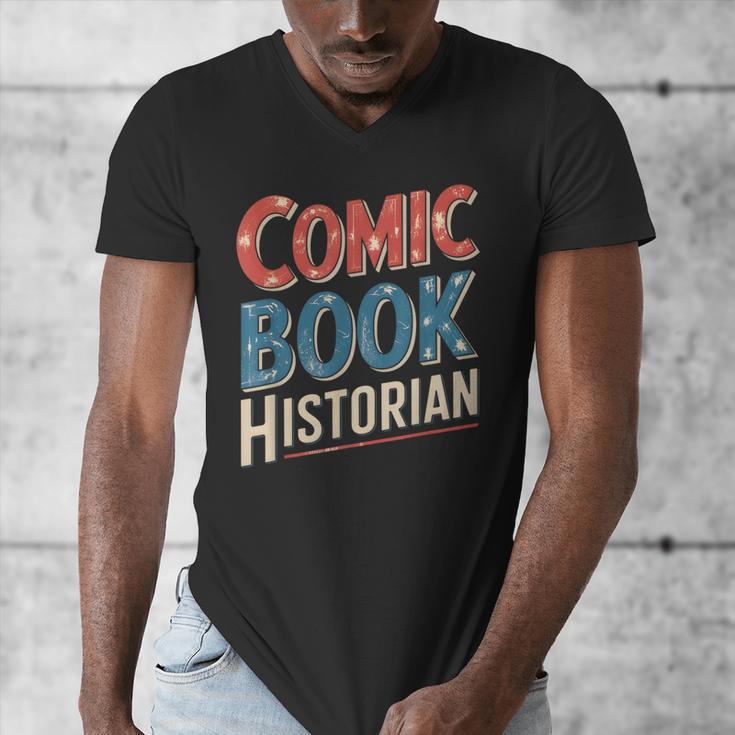 Comic Book Historian Vintage Comic Book Collector Men's V-Neck T-Shirt Comic Book Historian Vintage Comic Book Collector Men's V-Neck T-Shirt