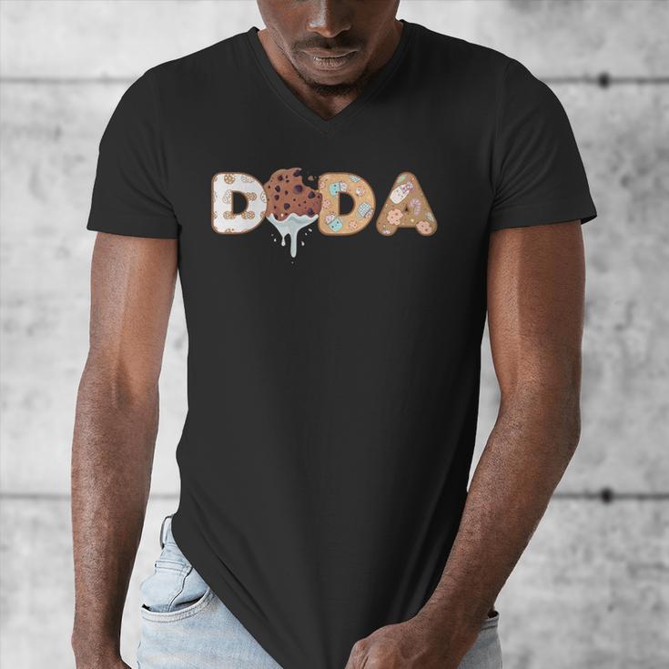 Cookies Dada 1st Birthday Milk Party Family Matching Men's V-Neck T-Shirt Cookies Dada 1st Birthday Milk Party Family Matching Men's V-Neck T-Shirt
