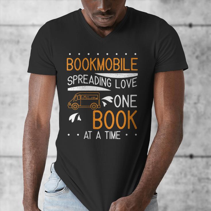 Cool Bookmobile Librarian Spreading Love One Book At A Time Men's V-Neck T-Shirt