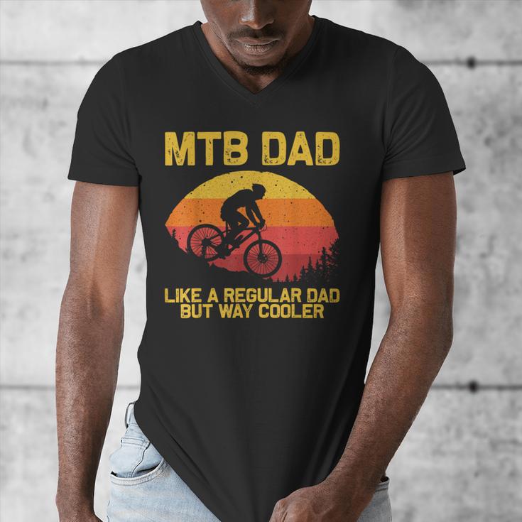 Cool Mountain Biking For Dad Father Biker MTB Bicycle Bike Men's V-Neck T-Shirt
