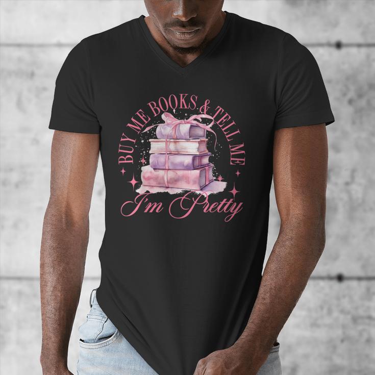 Coquette Aesthetic Bow Buy Me Books & Tell Me I'm Pretty Men's V-Neck T-Shirt
