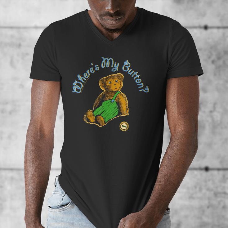 Corduroy Where's My Button Teddy Bear Retro Children's Book Men's V-Neck T-Shirt