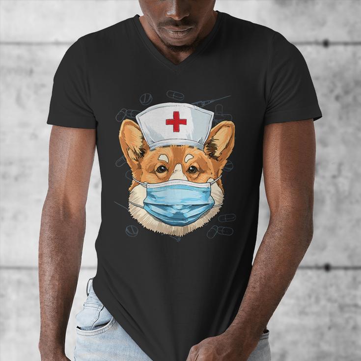 Corgi Dog Nurse RN Nursing School Graduation Men's V-Neck T-Shirt