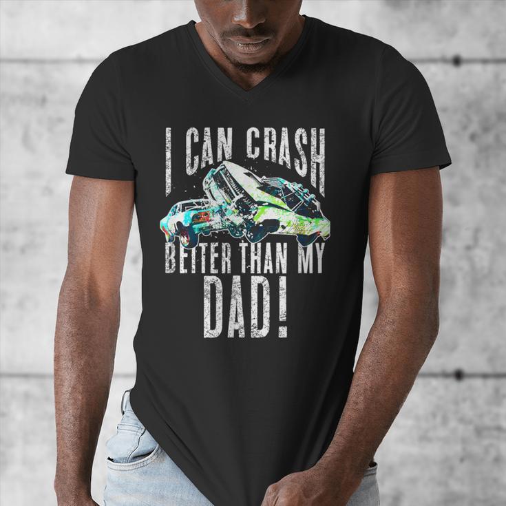 I Can Crash Better Than My Dad Graphic Demo Derby Shirt Men's V-Neck T-Shirt