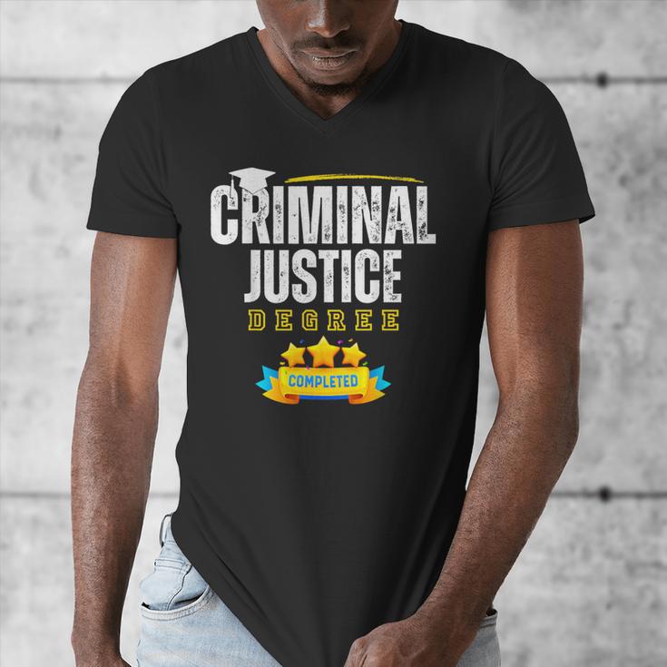 Criminal Justice Degree Graduation Senior Celebration Grad Men's V-Neck T-Shirt