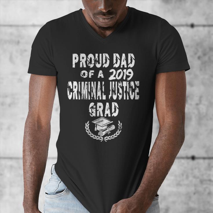 Criminal Justice Grad Proud Dad Vintage GraduationShirts Men's V-Neck T-Shirt