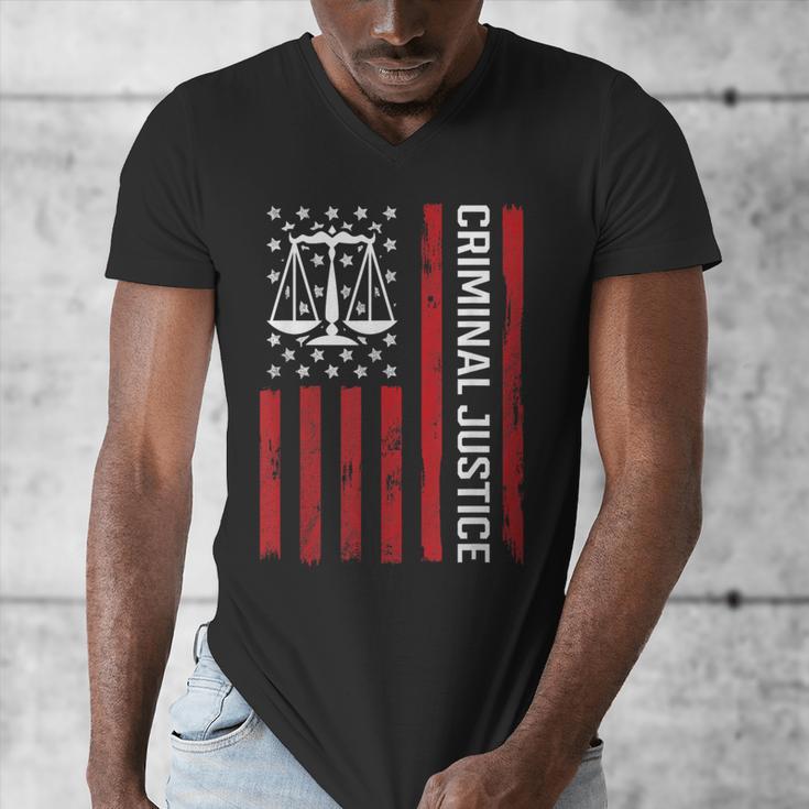 Criminal Justice Major College Student Graduate Graduation Men's V-Neck T-Shirt