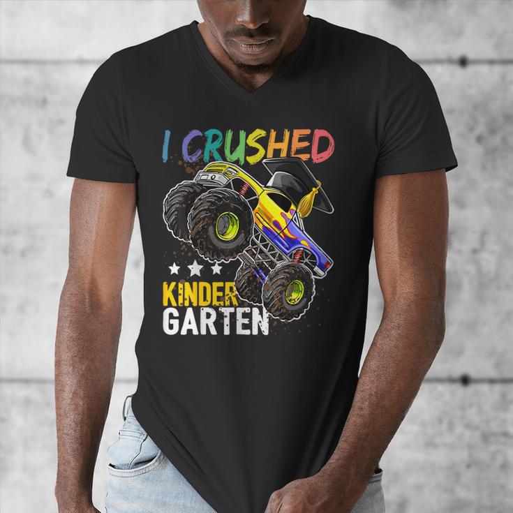 I Crushed Kindergarten Monster Truck Graduation Boys Small Men's V-Neck T-Shirt
