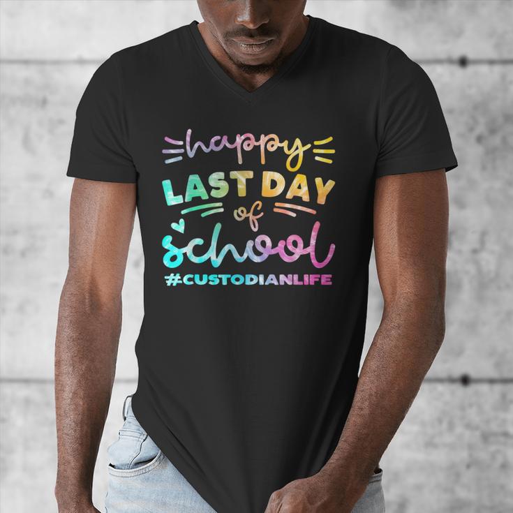 Custodian Life Graduation Day Last Day Of School Tie Dye Men's V-Neck T-Shirt