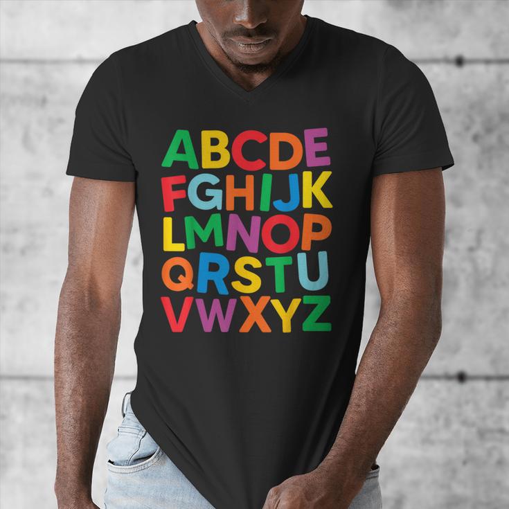 Cute ABCs Shirt Alphabet Colorful Letters Reading Books Kids Men's V-Neck T-Shirt Cute ABCs Shirt Alphabet Colorful Letters Reading Books Kids Men's V-Neck T-Shirt