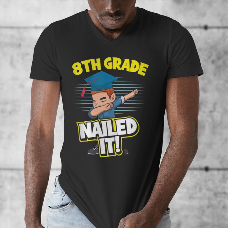Dabbing Graduation Boy 8th Grade Class Of 2021 Men's V-Neck T-Shirt
