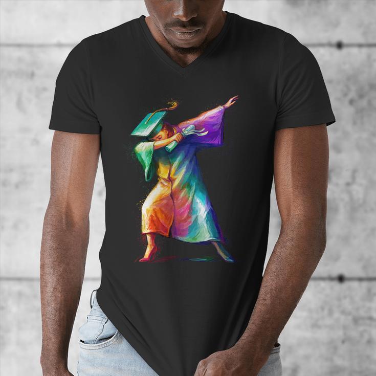 Dabbing Graduation Women Men's V-Neck T-Shirt