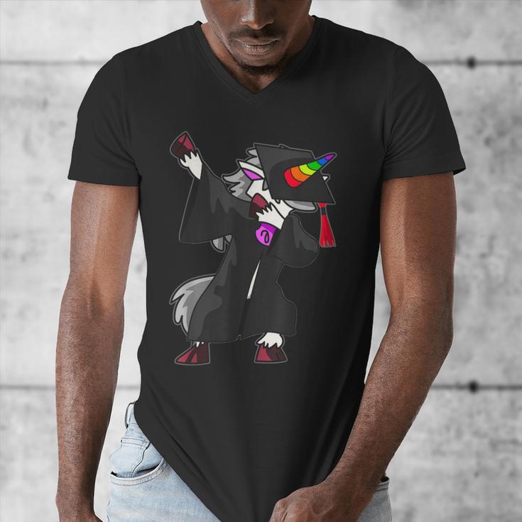 Dabbing Unicorn Cap And Gown Graduate 2021 Graduation Day Men's V-Neck T-Shirt