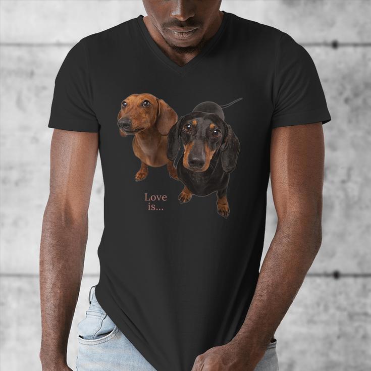 Dachshund Shirt Doxie Mom Dad Love Wiener Dog Puppy Cute Tee Men's V-Neck T-Shirt
