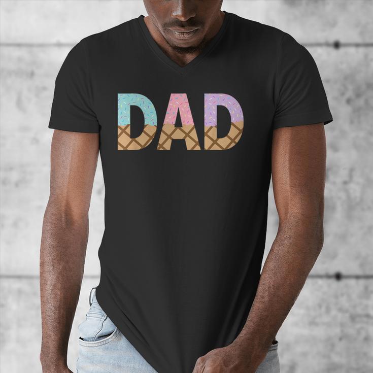 Dad Of 1st First Birthday Girl Ice Cream Men's V-Neck T-Shirt