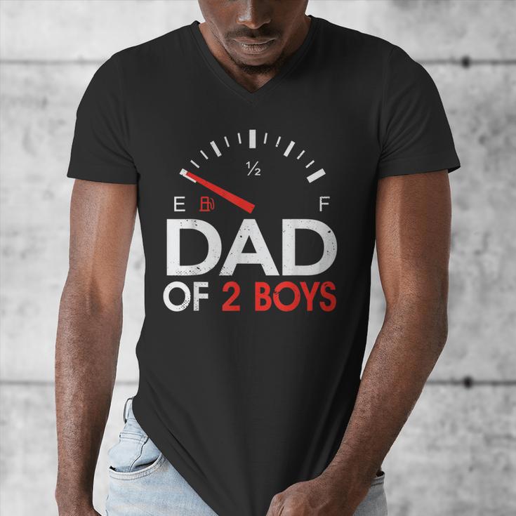 Dad Of 2 Boys Fuel Gas Gauge Father Of Two Sons Men Men's V-Neck T-Shirt