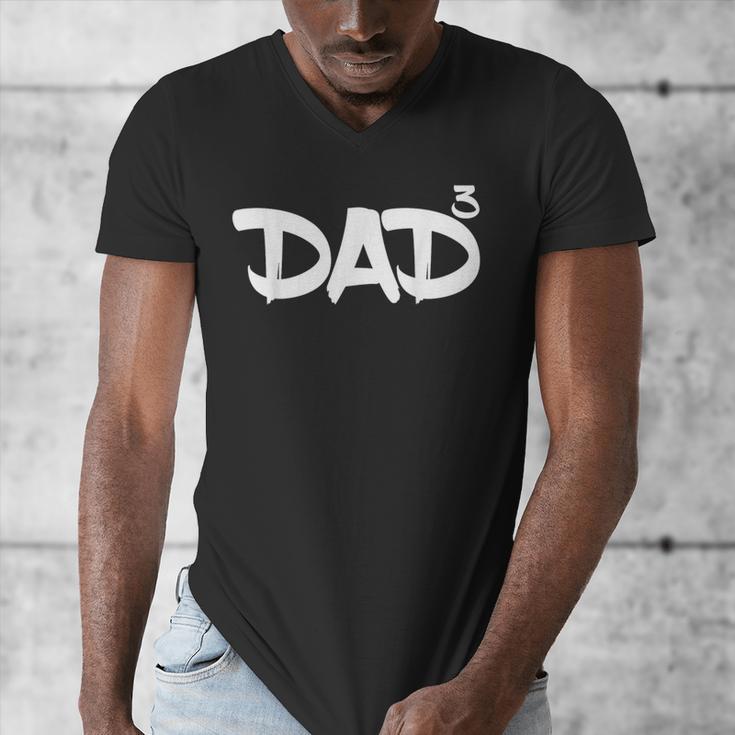 Dad 3 Kids 3rd Pregnancy Announcement Third Baby Tshirt Men's V-Neck T-Shirt